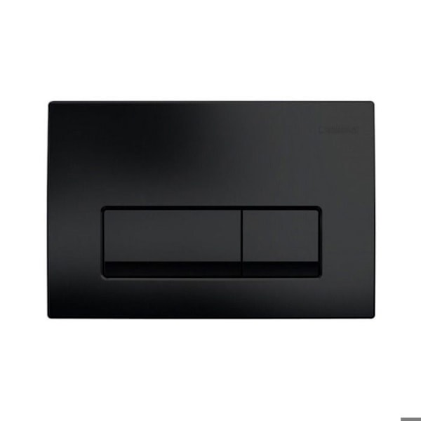 Dubbelknapp kontrollpanel - Geberit - Delta 50 - Matt svart - 24,6x16,4 cm Matte svart