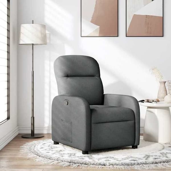 vidaXL Fällbar fåtölj Mörkgrå Tyg 4015523