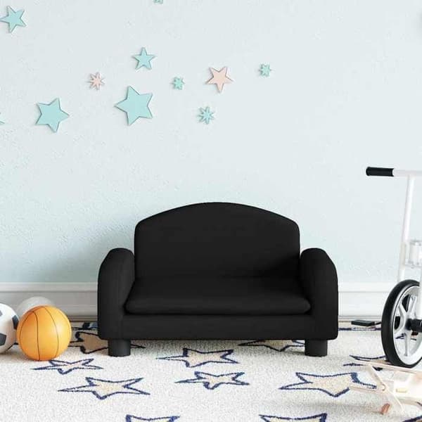 vidaXL Barnsoffa svart 50x40x30 cm tyg 3196373