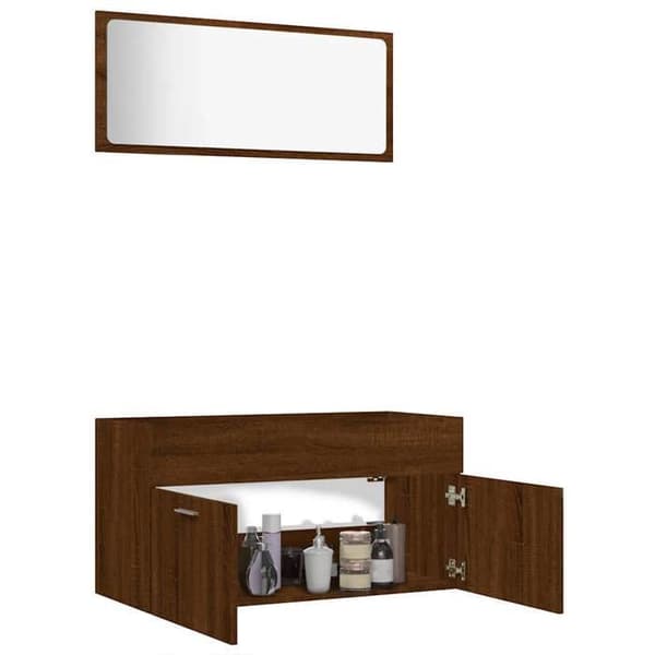 vidaXL 2-delad badrumsmöbelset Ek Brun 826625