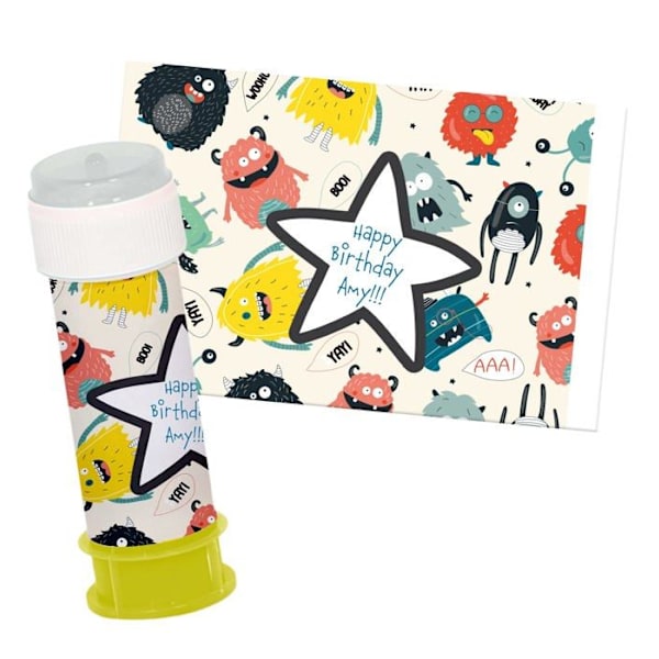 Sticker set Folat - 68358 - Självhäftande Monster Bash Såpbubblor - 6 stycken, Flerfärgad