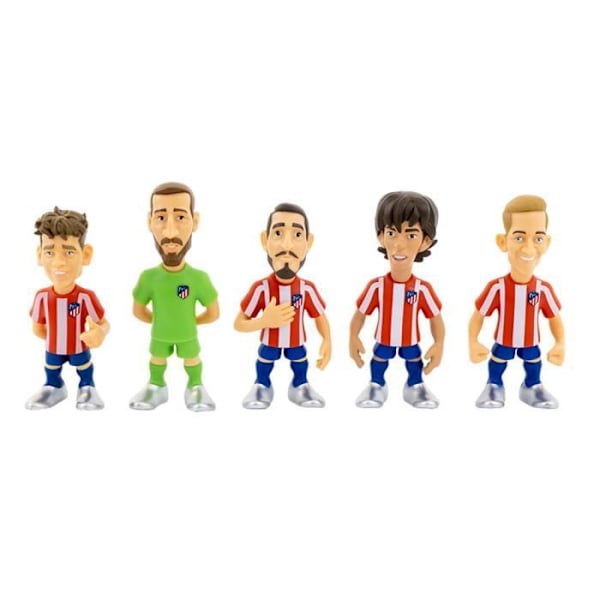 Minix-figurer - Atlético de Madrid - Set med 5 spelare - 7cm PVC Vit, Grön