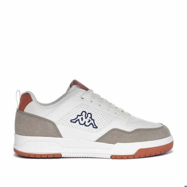 Baskets - Kappa - Manis - Vit - Plat - Lacets vit, brun 43