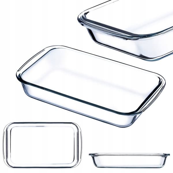 Värmebeständig glasform - KADAX - Liten rektangulär - 2,2 L - Borosilikatglas - Ugnssäker