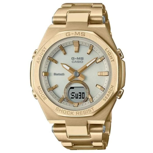 Casio - Damklocka - Kvarts - Analog - Digital - Armband i guld i rostfritt stål - MSG-B100DG-9AER