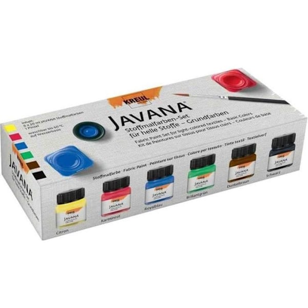 Kit 6 x 20 ml JAVANA Lätt Tygfärg Grundfärg