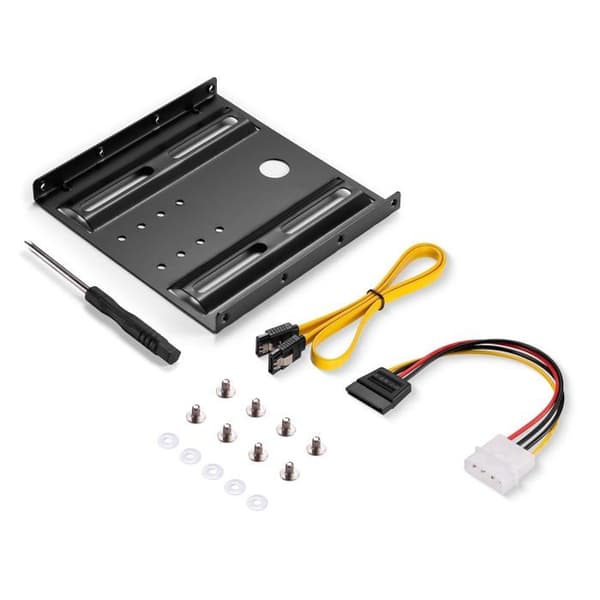Sonero SSD-hårddisk - X-SATA-SET01 - ® SSD-monteringsramkit, inklusive 2,5'' till 3,5'' SSD, tillbehör