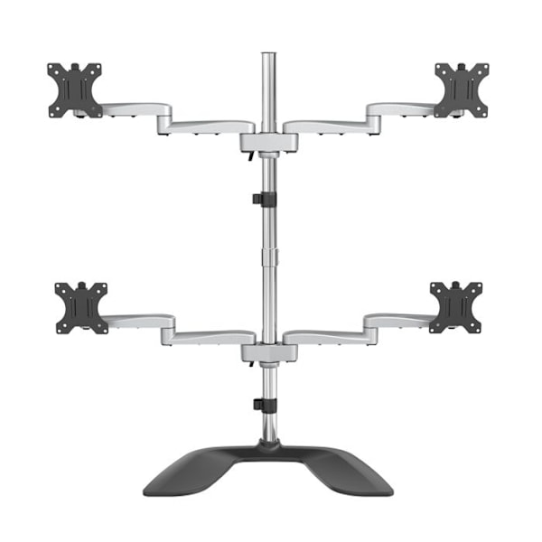 Stöd För Quad-Skärm - StarTech.com - ARMQUADSS - Justerbar Höjd - För 32" Monitorer - Svart Svart, Silver