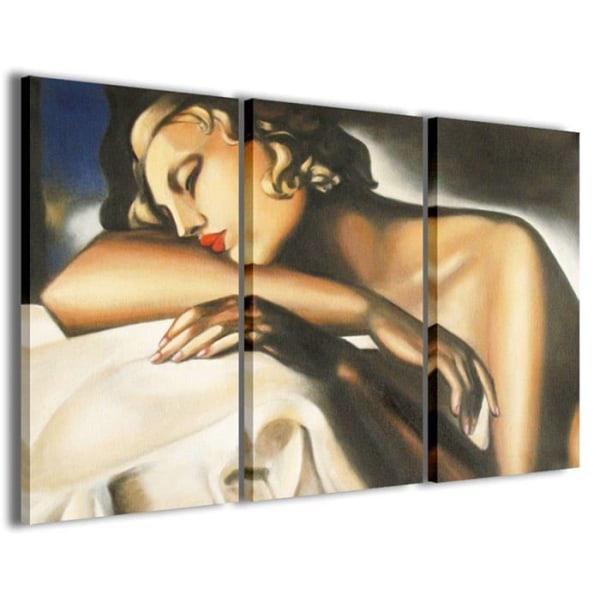 Stampe su tela - 3PEZZI5580 - Lempicka Vol II Modern målning i 3 paneler redan inramade, redo att hänga, 90 x 60 cm
