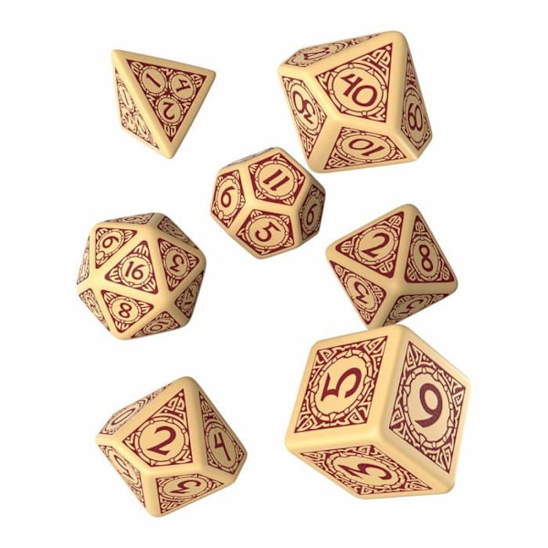 Mallette - fler-spel låda Q workshop - QWOVIK87 - Viking 7-delars polyhedral set Beige - Bordeaux