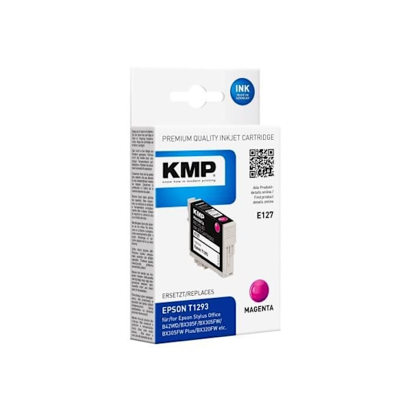 KMP E127 7 ml magentafärgad bläckpatron (alternativ för: Epson T1293) för Epson Stylus SX230, SX235, SX430, SX438; Arbetskraft...