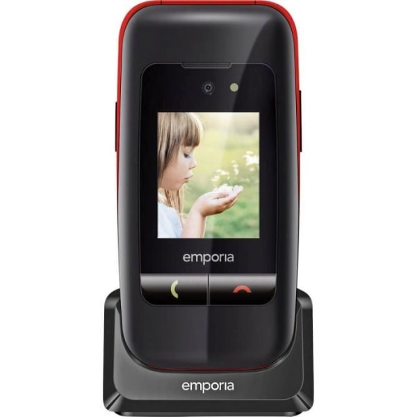 Flip mobiltelefon för seniorer Emporia V200 - Svart - GSM - 2,4" - Högtalare - Vibrera