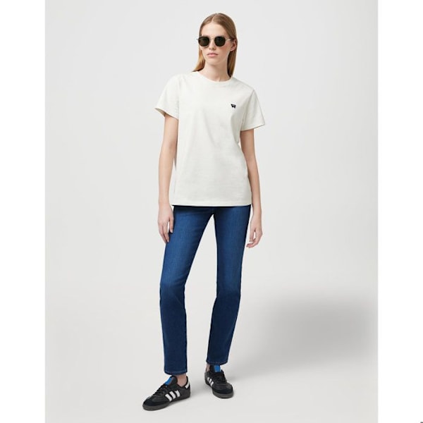 Slimjeans dam - Wrangler - Blå denim - Elastisk - Miljöanpassad - Standardstorlek äktenskaplig kärlek 28/34