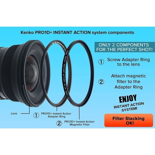 UV-filter - KENKO - PRO1D Instant Action - Ø82mm - Magnetiskt system - Hög kvalitet