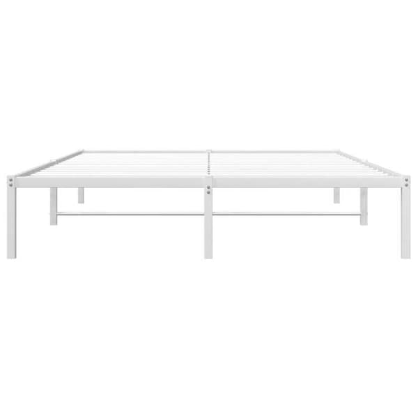 vidaXL Sängram i metall vit 150x200 cm 373675