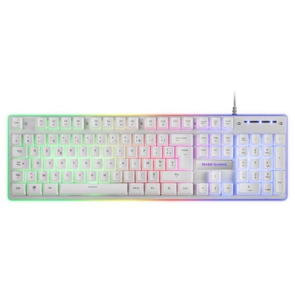 Combo Gaming - Mars Gaming - MCPXWFR - H-MECH Tangentbord - 10K Mus - XXL Vit Musmatta