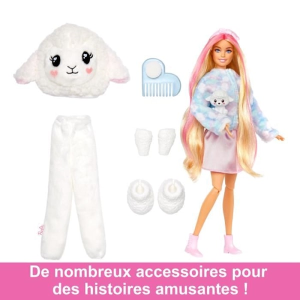 Barbie® Barbie Cutie Reveal Lammdocka, Modedocka, från 3 år och uppåt Flerfärgad