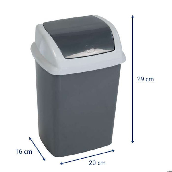 MAUL Soptunna MAULswing 5 l Plast 20 x 16 x 29 cm mörkgrå grå