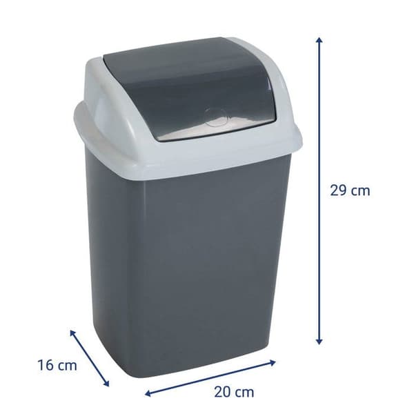 MAUL Soptunna MAULswing 5 l Plast 20 x 16 x 29 cm mörkgrå grå|Mörkgrå