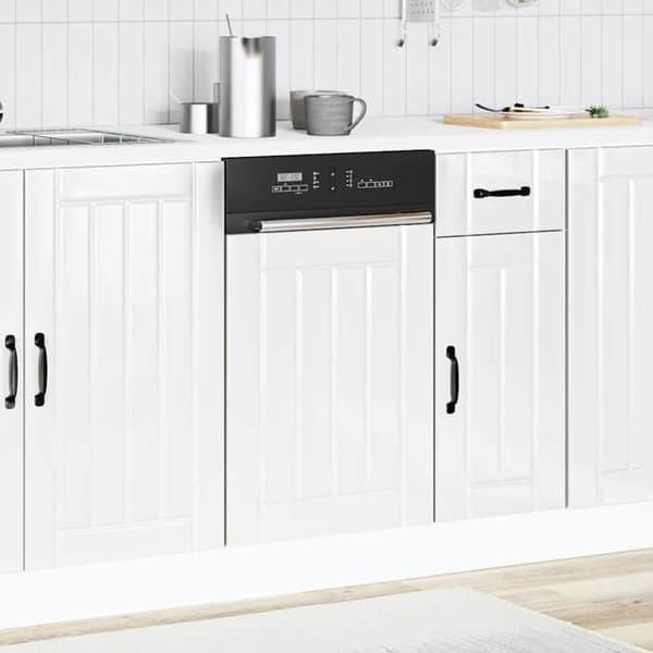 vidaXL Diskmaskinpanel Lucca vit glänsande ingenjörsträ 853889