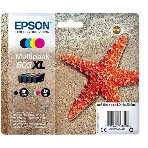 EPSON Multipack 603 XL Ink Kit - Svart, Cyan, Magenta, Gul
