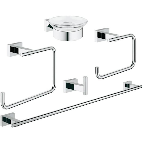 Badaccessoarer - GROHE - Essentials Cube 40758001 - 5 i 1 - Kromfinish - Mässing Krom