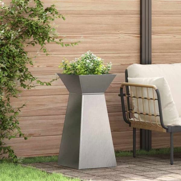 Cache-pot Vidaxl Pelarplanter 2 st Silver 35 x 35 x 73 cm