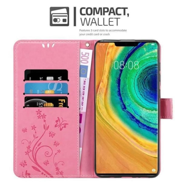 Cadorabo Fodral till Huawei MATE 30 PRO i PINK FLORAL Skyddsfodral Floral