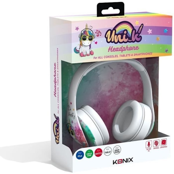Gaming Headset - KONIX - Unik Be Funky - Vit - Multi-Platform Vitt och rosa
