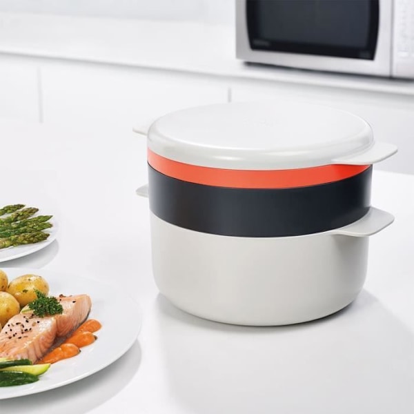 Mikrovågsugnset - Joseph Joseph - M-Kök - 4 delar - Färg Orange - Stapelbar design Pierre, Orange