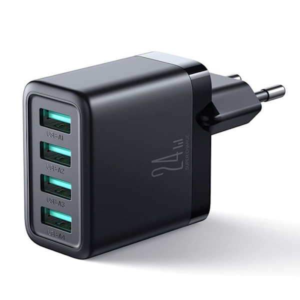 Laddare 4x USB, 4,8A, 24W - JoyRoom (JR-TCN03) - Svart