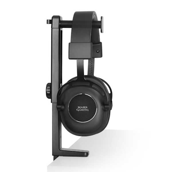 Support för headset - Mars Gaming - MHH2 - Justerbar höjd - Dubbelhook-installation - Svart Svart