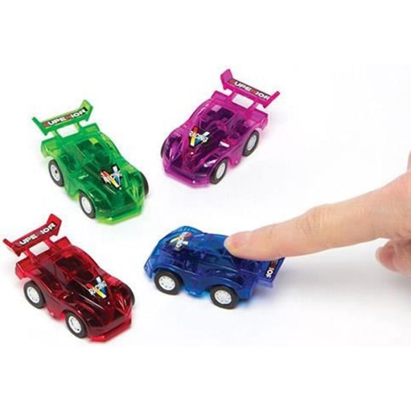 Perfekta friktionsracebilar att glida in i bytesväskor för barn att leka (6-pack)