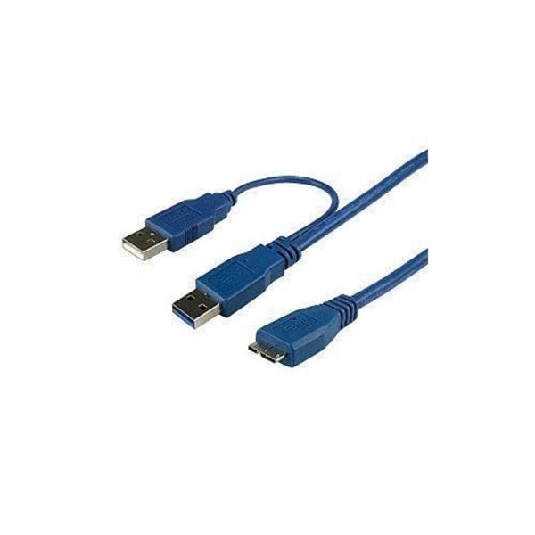 Connectland USB-V3-A+ALIM-MICROB-1.2M USB A till USB A+USB MICRO B-kabel Blå