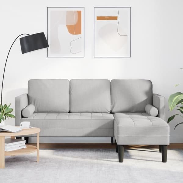 Kampanjsoffa hörn 3 platser Grå Moln 160 cm Tyg
