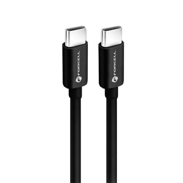 Typ C-kabel till typ C - FORCELL - QC4.0 - PD60W - 2m - Svart