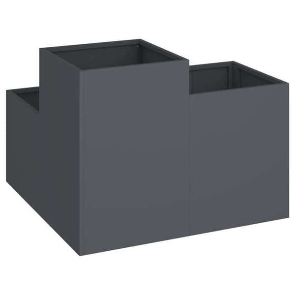 Planteringskärl 80x80x60 cm i antrasitstål