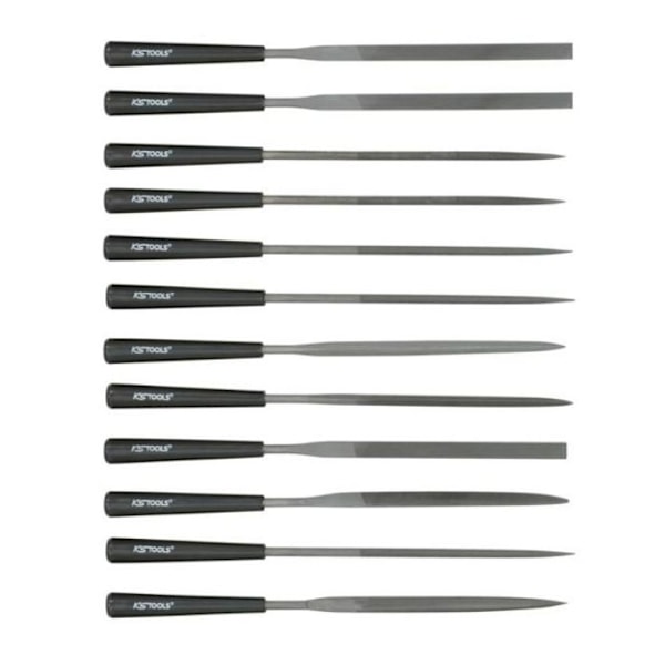 Nålfilset - KS TOOLS - 140.3050 - 12 delar - 145mm - Precisionsverktyg Grön