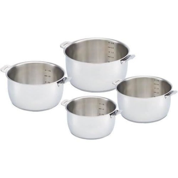 Select D kastrullserie: 14,16,18,20 cm rostfritt stål - set om 4 Rostfritt stål