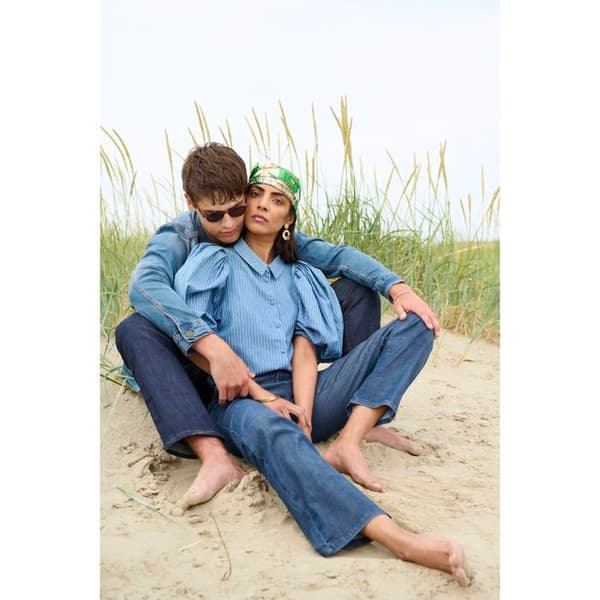 Jeans dam Pulz Jeans Bindy mellanblå denim 44