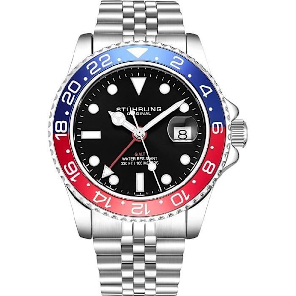 Klocka - Stuhrling Original - 6488 - Rostfritt Stål - GMT - Vattentålig 10 ATM