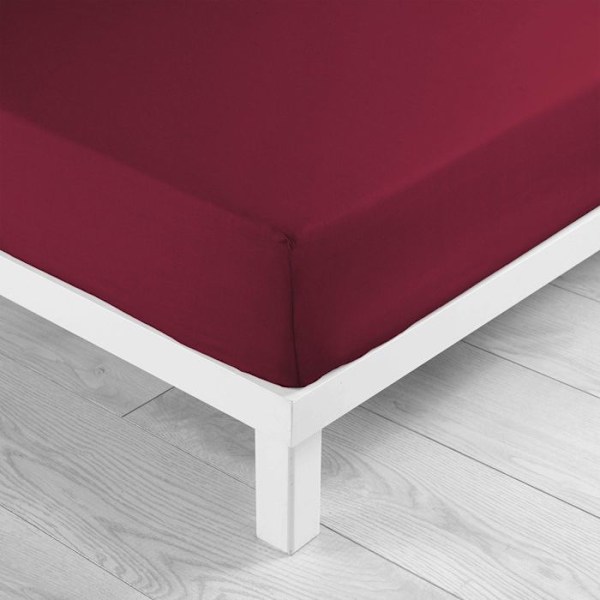 Lakanhatt 30 cm 2 personer 180 x 200 cm vanlig 57 trådar lina Bourgogne Bourgogne