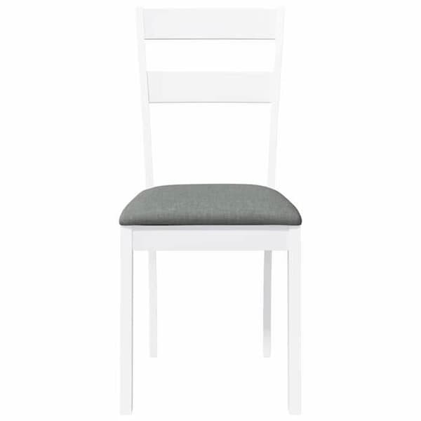 vidaXL Matstolar med kuddar 2 st vit massiv gummiträ, matsalstol, stol, salongstol, stolar 4102384