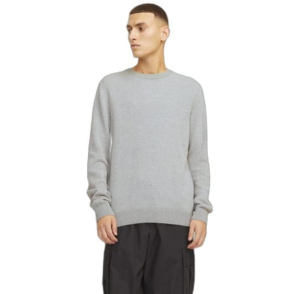 Jack & Jones Globe stickad tröja - ljusgrå melange ljusgrå melerad S