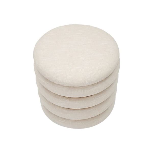 Puff med förvaring "Damasco" 42cm Beige