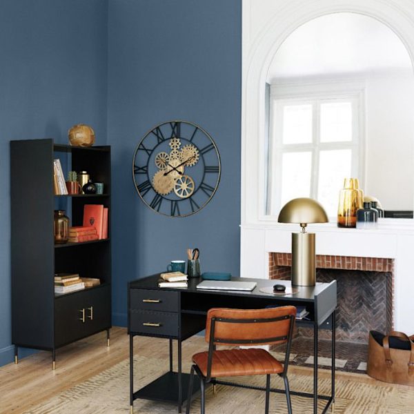Klocka "Isae" - metall - förgylld - D90 cm - Guld - Atmosphera inredningsdesigner Guld och svart