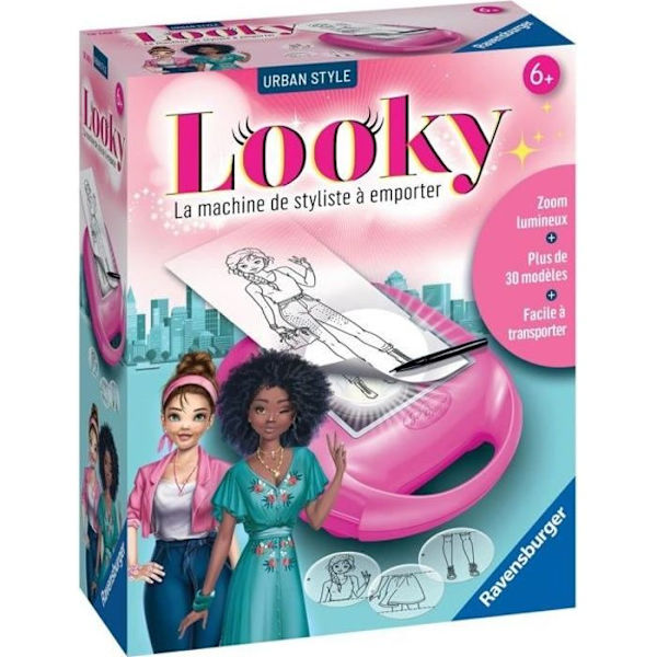 Ravensburger - Looky Midi Urban Style - Moderitningsmaskin för barn från 6 år och uppåt Rosa