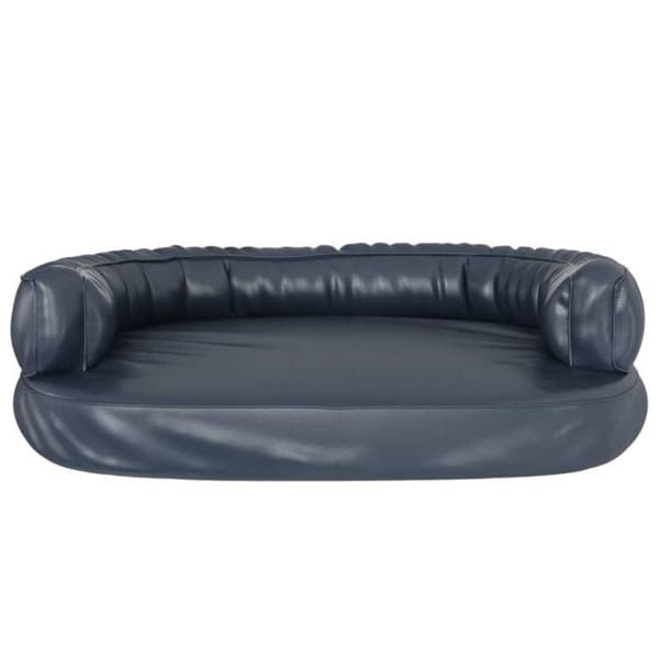 Hundsäng - Ergonomisk - Konstläder - 88x65cm - Mörkblå - Halkfri Mörkblå
