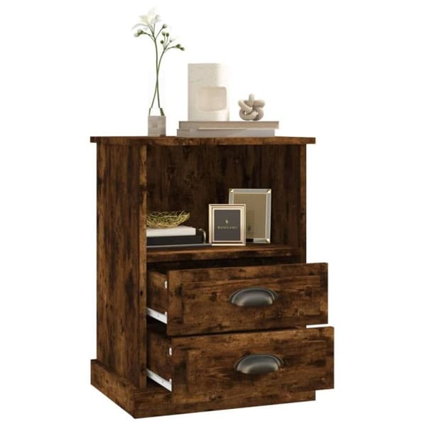 vidaXL Sängbord rökt ek 43x36x60 cm 816338
