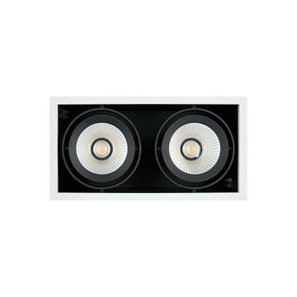 LEDVANCE SPOT MULTI 2 x 30W 3000K FL WT-BK, infälld belysningsspot, 2 glödlampor, LED, 30 W, 3000 K, Svart, Vit